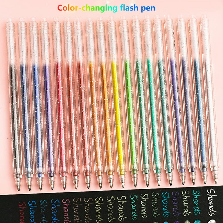 18pcs Glitter Pen, Colored Gel Glitter Pen Set, Glitter Gel Pens For Kids,  Glitter Gel Pens