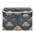 thumbnail image 7 of Yayeee Collapsible Cube Storage Bin with Lid Fabric Closet Decorative Basket with Handles, Gold Art Pattern, 7 of 7