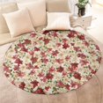 thumbnail image 4 of Multicolor Christmas Floral Pattern Round Blanket,Comfortable Soft Flannel Throw Blanket,All Season,Warm Lightweight Blankets for Sofa Bed Couch Living Room Chair 47"x47", 4 of 5