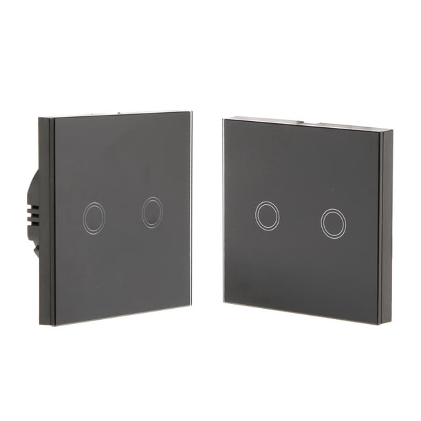 Interruptor Impermeable Panel De Interruptor De Pared Lámpara de lámpara Interruptores Con Interruptor Remoto Adhesivo 2 Gang_Bck Colco Interruptor de la pared