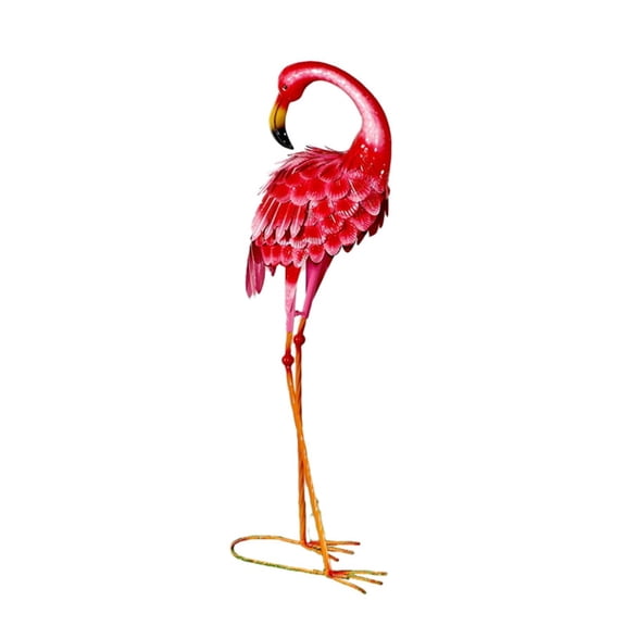 31" Tall Outdoor Garden Statue Flamingo with Sturdy Stand in Pink