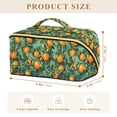 thumbnail image 4 of FORMRS Makeup Bag Travel Cosmetic Organizer for Women Fold Flat Zipper Pouch with Handle, Orange Tree Pattern, 4 of 8