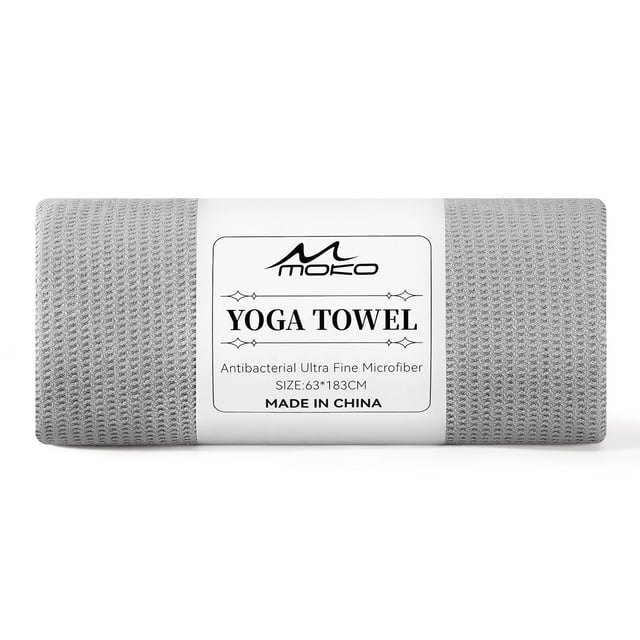 Funda antideslizante para toalla de yoga MoKo 189 x 69 cm, color gris
