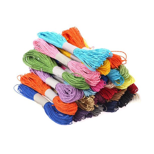 EeaseMX 12 cuerdas de papel para manualidades, hechas a mano, para jardín de infantes, de colores, para envolver regalos (colores no repetidos).