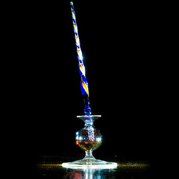 Teissuly Glass Dip Pen Handmade Glass Signature Pen High Borosilicate Glass Crystal Vintage Dip Pen for Writing Drawing Calligraphy Teissuly WER2023112006406