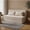 Cream, variant on Oak and Birch Boneless Folding Sofa Bed Floor Couch with Pillow, 3-in-1 Convertible Chaise Lounge & Sleeper, Chenille, Queen, Dark Gray