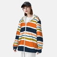 thumbnail image 3 of Kdxio Colorful Pastel Stripes Print Women Men Sun Protection UPF 50+ Jackets Zip Up Long Sleeve Hoodie Hiking Lightweight with Pockets, 3 of 7