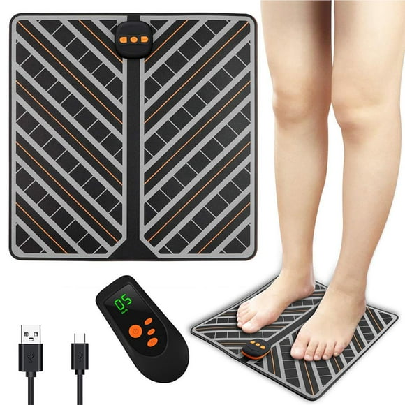 Xingzhi EMS Foot Massager Rechargeable Foot Stimulator with Remote Control 6 Modes15 Levels Adjustable Intensity Foot Acupressure Massage Mat