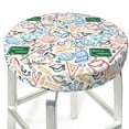 thumbnail image 3 of Saiise Housse de Tabouret de Bar Imprimée Rentrée des Classes, Coussin de Siège Rond pour Tabourets en Bois et Métal, Confortable et Durable-14 Pouces, 3 of 7