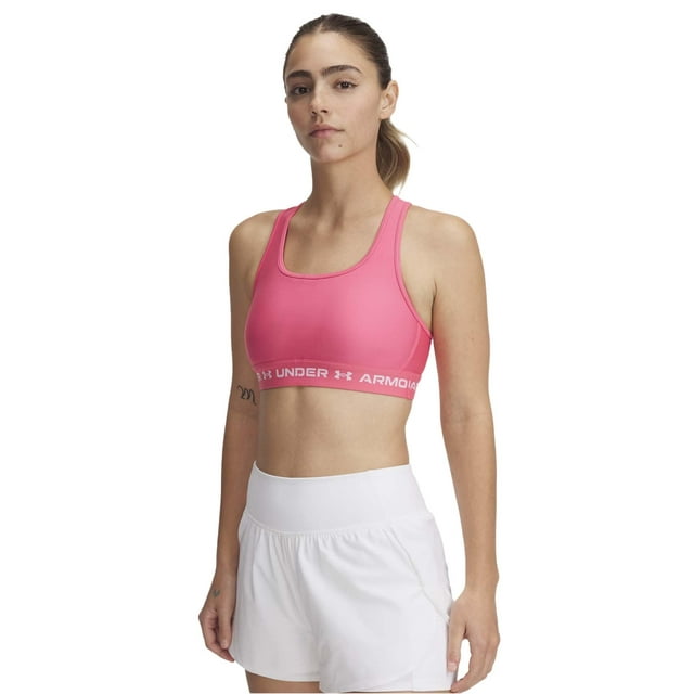 Sujetador deportivo Under Armour Crossback de impacto medio para mujer, Super Pink