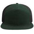 thumbnail image 2 of Toptie 7 Panel Trucker Cap Adjustable Snapback Flat Bill Mesh Back Hip Hop Hat-Army Green, 2 of 7