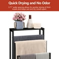 thumbnail image 4 of Toallero Independiente de 3 Niveles con Estante: Soporte Resistente para Secar Toallas para Baño, Lavadero y Dormitorio, Negro, 4 of 5