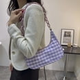 thumbnail image 3 of Bolsa Bolso de las axilas de la impresión de la tela escocesa de las mujeres de la moda Bolsos de Hobos del paño de Oxford (púrpura) Tmvgtek Para estrenar, 3 of 9