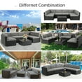 thumbnail image 2 of YODOLLA 7-Piece Patio Furniture Set, Black Rattan Wicker Sectional Sofa Couch Outdoor Conversation Set with Table In Gray, 2 of 9