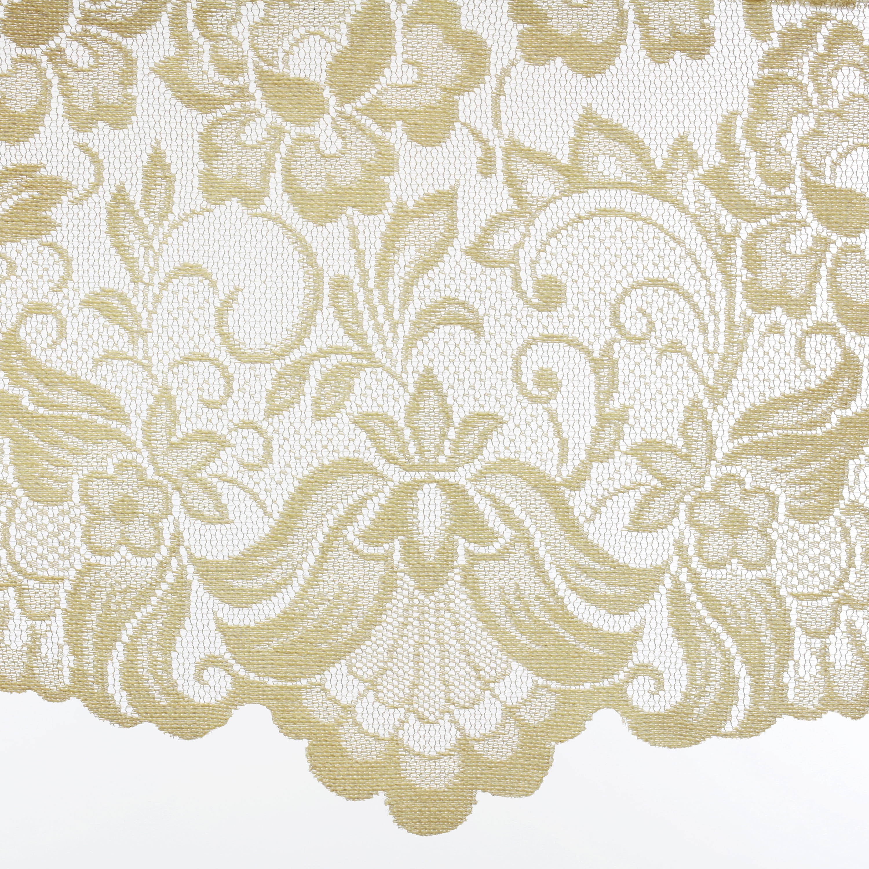 Louis Floral Lace Window Balloon Curtain Panel 55" x 63" in Ivory