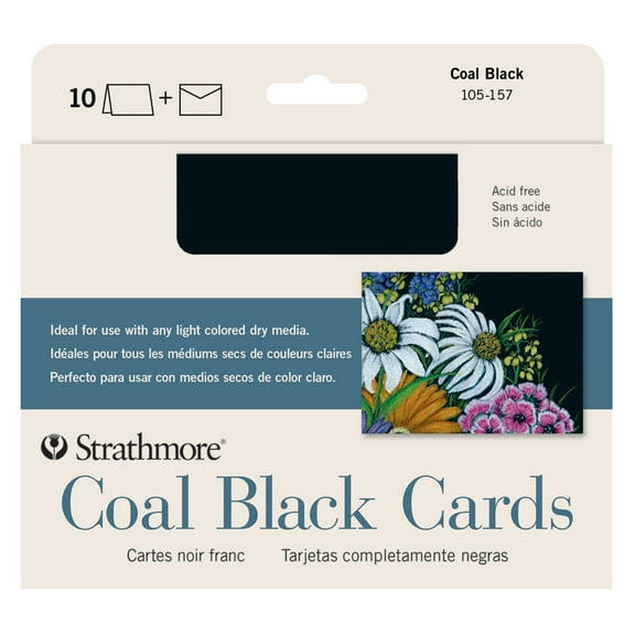 Strathmore Black Artagain Cards, 5in x 7 in