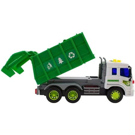 BESTSKY Friction Powered Garbage Truck Toy with Lights and Sound for Kids