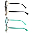 thumbnail image 3 of 2 Pairs Women Oversized Fashion Butterfly Anti Blue Ray UV Reading Glasses Metal Accent Readers +1.75, 3 of 8