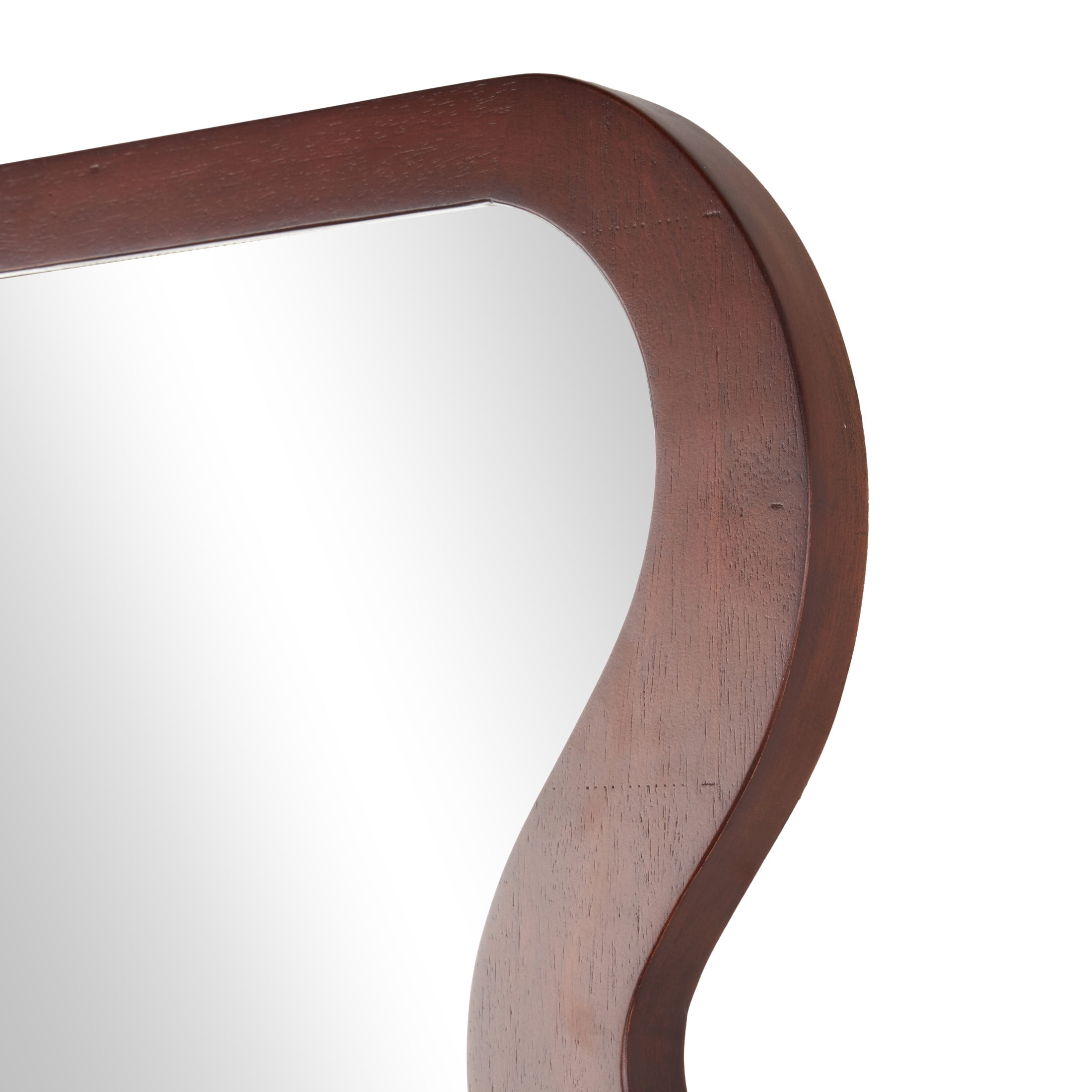 DecMode 31" x 71" Dark Brown Wavy Wall Mirror