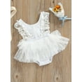 thumbnail image 3 of Toddler Baby Girls Romper Dress Lace Ball Summer Casual Sleeveless Ruffled Mesh Tulle Jumpsuit, 3 of 8