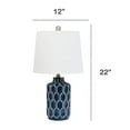 thumbnail image 3 of Lalia Home Moroccan Table Lamp with Fabric White Shade, Blue, 3 of 5