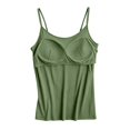 thumbnail image 5 of Thin Strap Adjustable Camisole Tops Ladies Removable Detachable Design Breathable Light Fabric Sleeveless Shirts for Travel Shopping Gym Under Blazer Tops (Green,S), 5 of 6