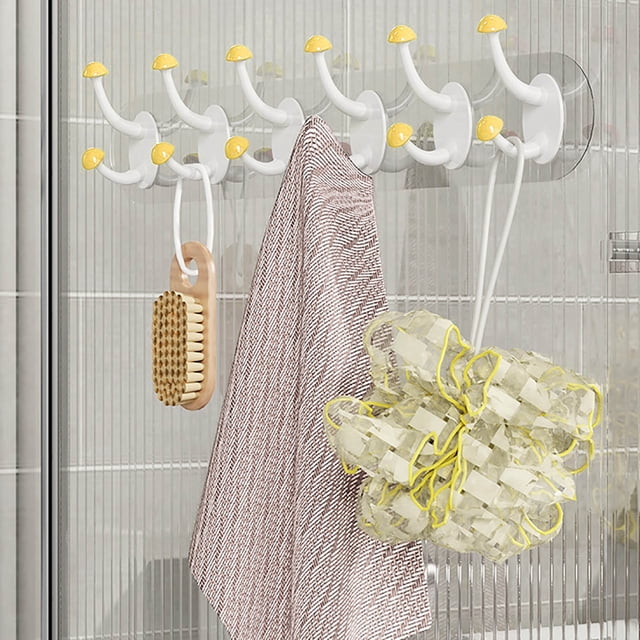 Fiudx Organizador de Seis Ganchos, Diseño Plegable, Ahorra Espacio, Esquinas Redondeadas, Material Impermeable, Fácil Instalación, Ideal para La Entrada de La Cocina o El Baño, Artículos Esenciales p