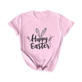 thumbnail image 3 of cllios T-Shirts de Pâques pour Femmes Mignons Joyeuses Pâques T-Shirts Graphiques à Lettres Manches Courtes T-Shirts Basiques Légers Col Rond T-Shirts d'Entraînement Cadeaux de Pâques pour Femmes, 3 of 6