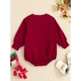 thumbnail image 4 of Gzhioc Baby Boys Girls Christmas Romper, Long Sleeve Crew Neck Letters Tree Print Bodysuit for Casual Daily,0-24 Months, 4 of 9