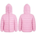 thumbnail image 7 of RUNQHUI Kids Boys Girls Winter Packable Down Puffer Jacket Coat Water Resistant Bubble Puffer Pink 140, 7 of 7