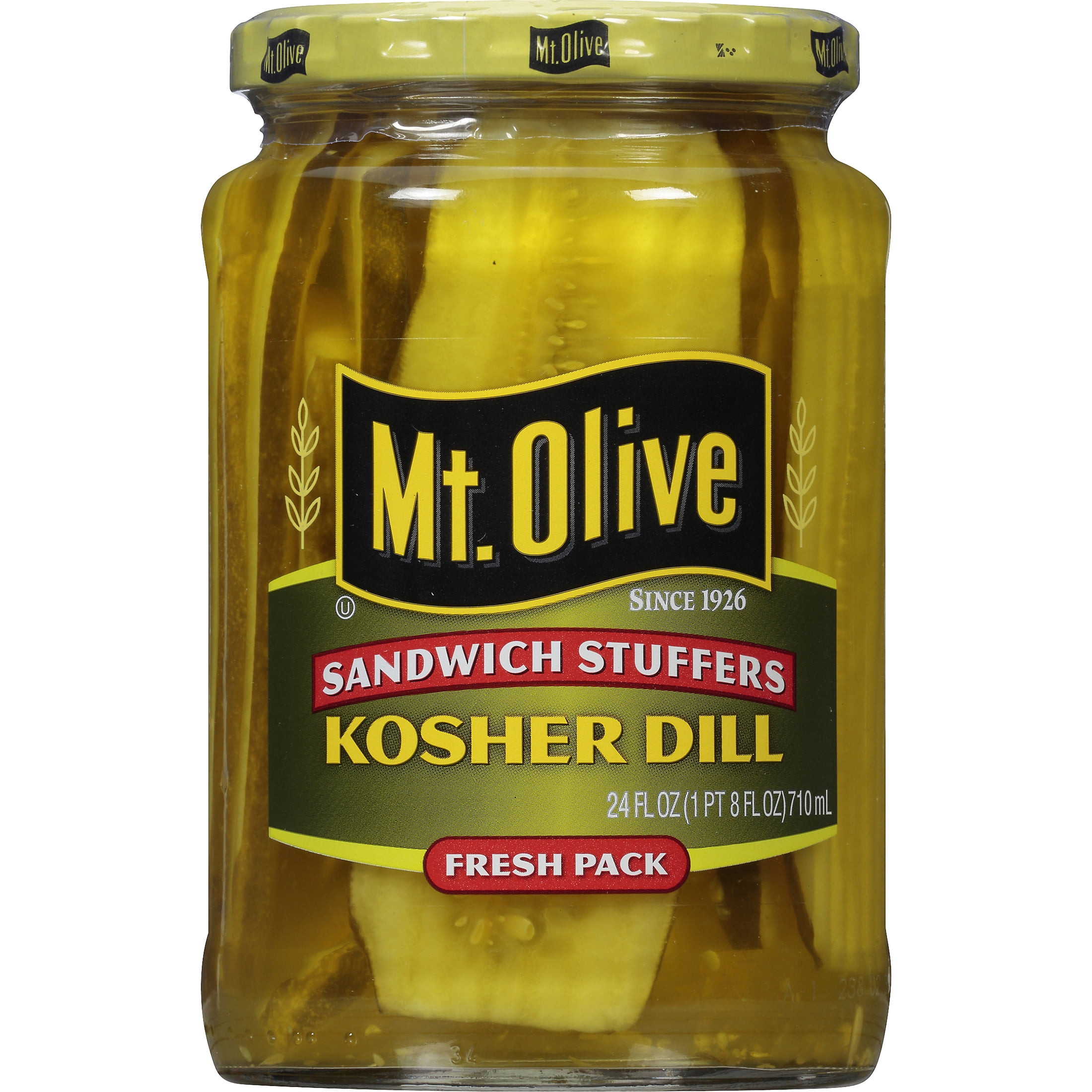 Mt. Olive Kosher Dill Jumbo Pickle Sandwich Stuffers, 24 fl oz Jar