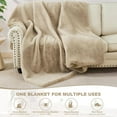 thumbnail image 3 of CJC Luxury 1000GSM Faux Fur Throw Blanket Super Heavy Warm Cozy Blankets for Couch Bed Sofa Plush Elegant Soft Reversible Blanket for Living Room Bedroom, 3 of 8