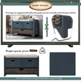 thumbnail image 5 of Harper & Bright Designs Storage Bench with Cushion and Rattan Basket, Shoe Bench with Storage Drawer for Hallway Entryway, Navy, 5 of 11