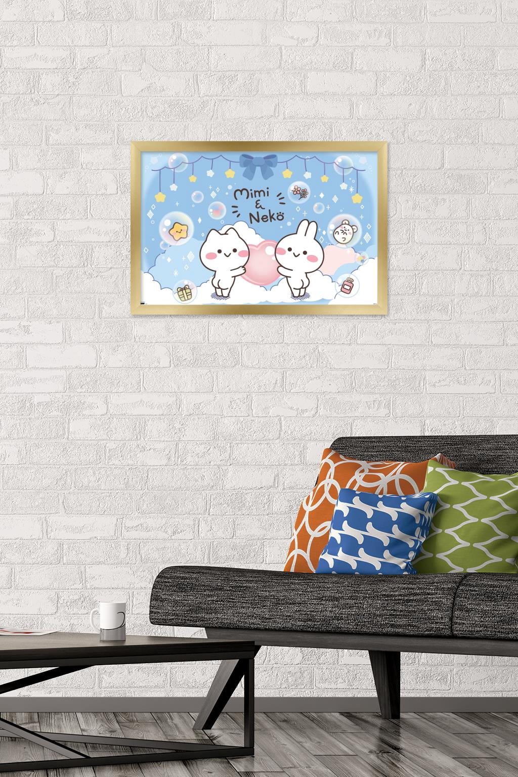 Mimi & Neko - Clouds Wall Poster, 14.725" x 22.375" Framed