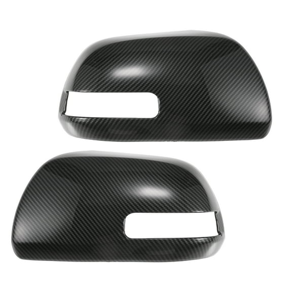 Unique Bargains Car Rear View Left Right Side Mirror Cover Cap Overlay for Toyota Sienna 12-20 Pair Black Carbon Fiber