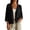 Black, variant on Womens Linen Cardigan Lightweight 3/4 Sleeve Open Front Button Shirts Loose Fit Solid Color Casual Fall Tops