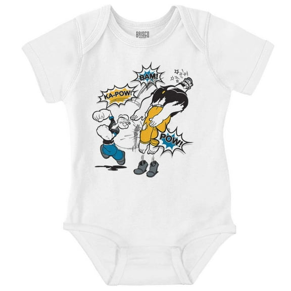 Popeye Bluto Fight Ka-Pow Punch Romper Boys or Girls Infant Baby Brisco Brands NB