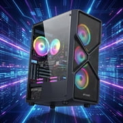 STGAubron Gaming PC Computer Desktop, RTX 2060S 8G, Intel Core I7 8th up to 4.1G, 16G DDR4, 1T SSD, 600M WiFi, BT 5.0, RGB Fan x6, Windows 11 Home