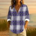 thumbnail image 2 of Ashirexll Winter Tops for Long Sleeve Shirts for Casual Printed Lapel Button Down Fashion Blouse Loose Fitting T-Shirt, 2 of 5