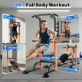 thumbnail image 5 of Power Tower Pull Up Bar and Dip Station, 165-210cm Multifunctional Adjustable Height Home Gym Equipment for Strength Training Fitness, Free Standing Workout Station Max Load 250KG （Orange ）, 5 of 6
