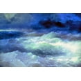 thumbnail image 2 of Bolokofsky, Ronald 14x11 Black Ornate Wood Framed with Double Matting Museum Art Print Titled - Stormy Waters, 2 of 4