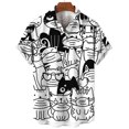 thumbnail image 3 of Camisa con estampado de gato en 3D para hombre, camisa hawaiana holgada de manga corta con botones, ropa de playa para vacaciones, ropa para niños, 3 of 5