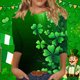 thumbnail image 1 of RKSTN 3/4 Length Sleeve Womens Tops Oversized Crewneck St Patricks Day Lucky Shamrocks Graphic Print T Shirt Womens Casual Plus Size Round Neck Loose Irish Festivities Three Quarter Sleeve Shirt, 1 of 6