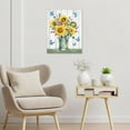 thumbnail image 5 of Yellow Sunflower Wall Art Blue Butterfly Canvas Print Wooden Framed Rustic Floral in Pot Picture Poster Painting for Bathroom Bedroom Living Room Wall Decor,12x16 inch, 5 of 6