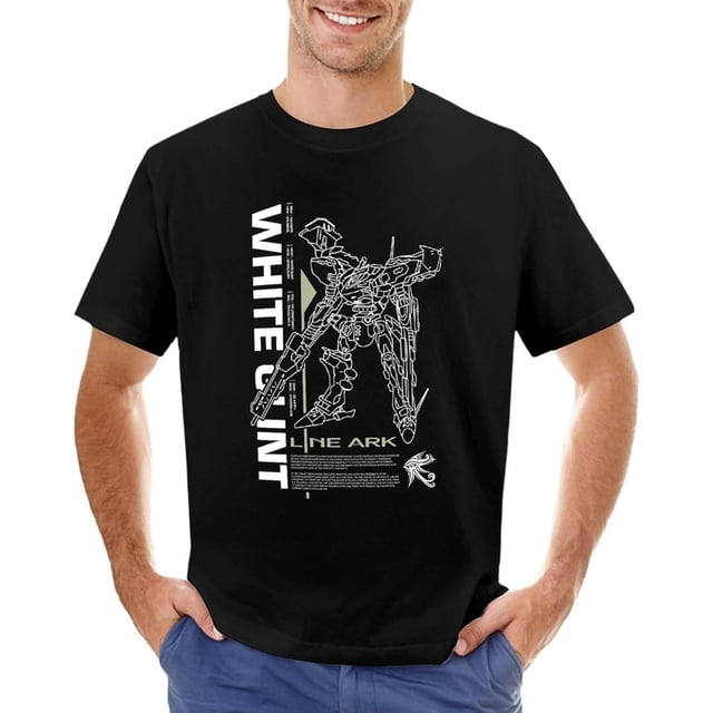 Men's Armored Core 4 - Line Ark - Mech - White Glint - Negative T-Shirt Graphics t Shirt