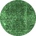 thumbnail image 1 of Ahgly Company Indoor Round Abstract Emerald Green Modern Area Rugs, 6' Round, 1 of 4