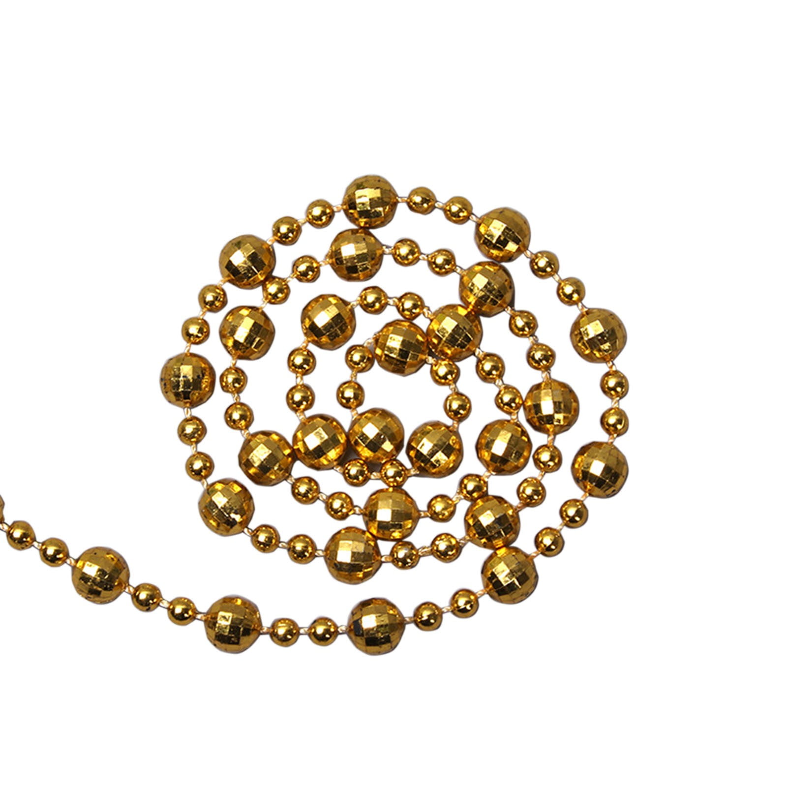 49 Feet Christmas Tree Beads Beaded Garland Strand Plastic Pearls Beads Garland Crystal Bead Roll for Christmas and Holiday Decorations (Gold)