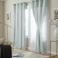 thumbnail image 2 of TOWN & COUNTRY LUXE Talia Double Layer Indoor Curtains, Sheer and Room Darkening Blackout, Grommet Top, Energy Efficient, 2-Pack Set, 52"x84", Aqua, 2 of 6