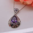 thumbnail image 4 of Lona Teardrop purple Cz Pendant Necklace Women Ginger Lyne Collection, 4 of 5