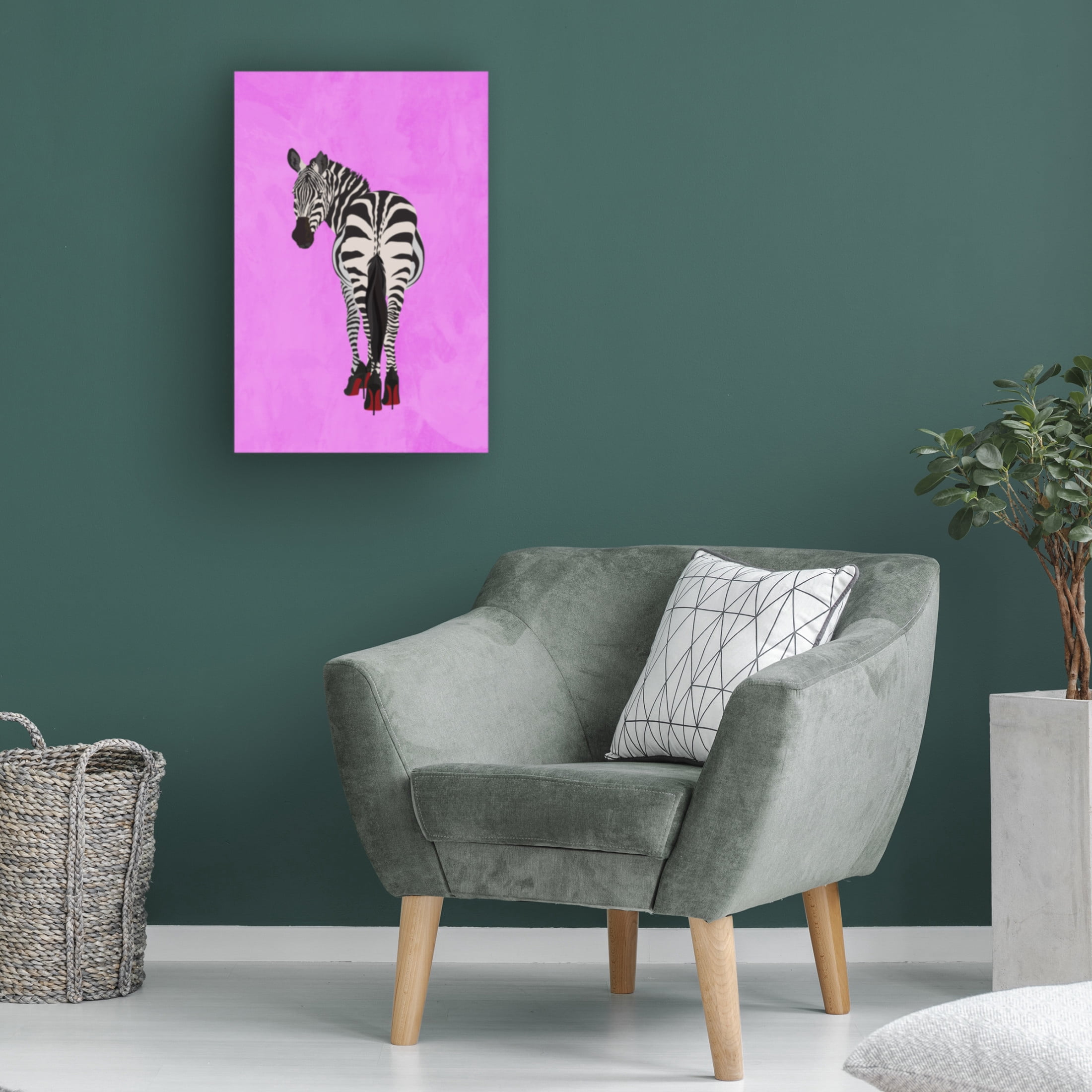 Trademark Fine Art Sarah Manovski Zebra Shoes pink Canvas Wall Art